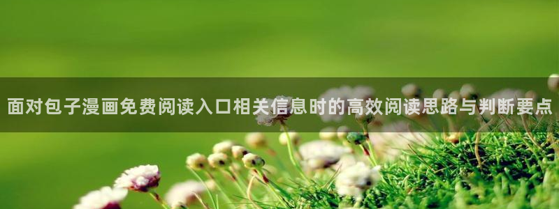 免费漫画网址:面对包子漫画免费阅读入口相关信息时的高效阅读思路与判断要点