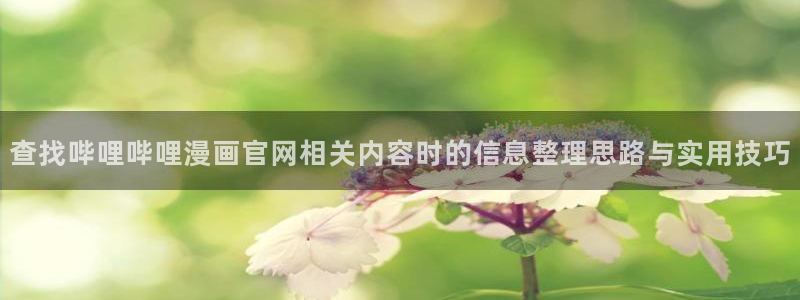 漫画免费看在线:查找哔哩哔哩漫画官网相关内容时的信息整理思路与实用技巧